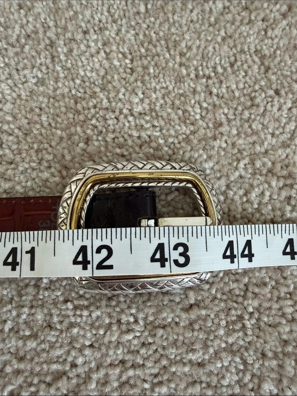 Brighton Black/Brown Reversible Croc Embossed Western Buckle Belt